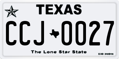 TX license plate CCJ0027
