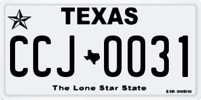 TX license plate CCJ0031