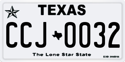 TX license plate CCJ0032