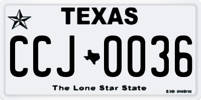 TX license plate CCJ0036