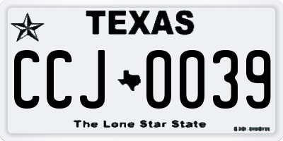 TX license plate CCJ0039
