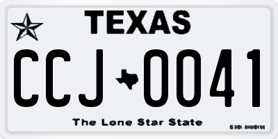 TX license plate CCJ0041