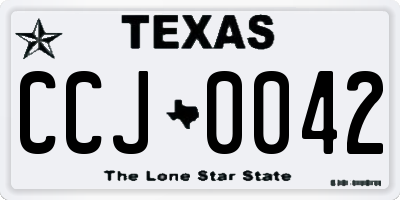 TX license plate CCJ0042