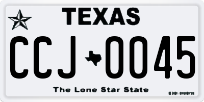 TX license plate CCJ0045