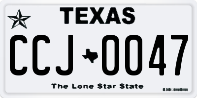 TX license plate CCJ0047