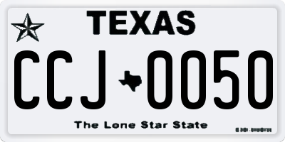 TX license plate CCJ0050