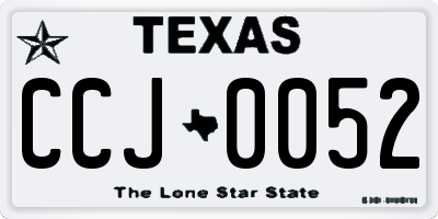 TX license plate CCJ0052