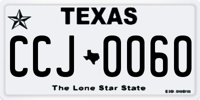TX license plate CCJ0060