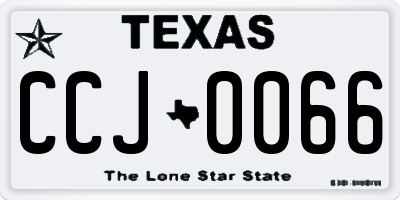 TX license plate CCJ0066