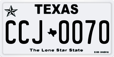 TX license plate CCJ0070