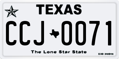 TX license plate CCJ0071