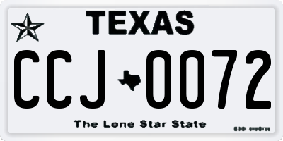 TX license plate CCJ0072