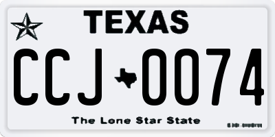 TX license plate CCJ0074