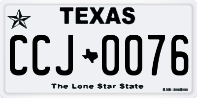 TX license plate CCJ0076