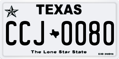 TX license plate CCJ0080