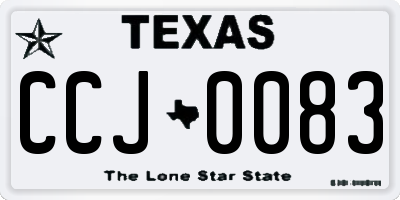TX license plate CCJ0083