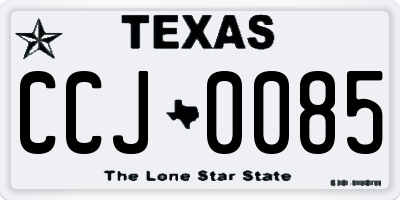 TX license plate CCJ0085