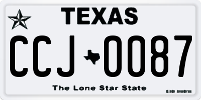 TX license plate CCJ0087