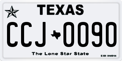 TX license plate CCJ0090