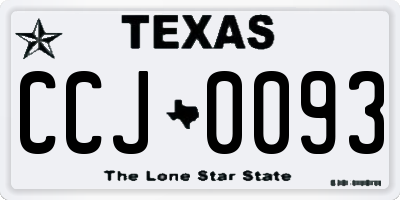 TX license plate CCJ0093