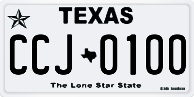 TX license plate CCJ0100