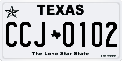TX license plate CCJ0102