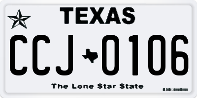 TX license plate CCJ0106