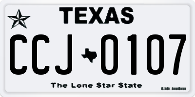 TX license plate CCJ0107