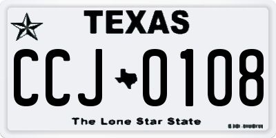 TX license plate CCJ0108