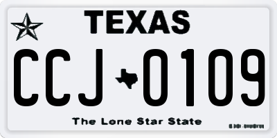 TX license plate CCJ0109