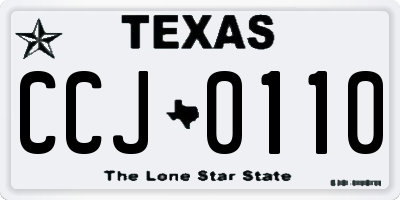 TX license plate CCJ0110
