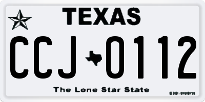 TX license plate CCJ0112