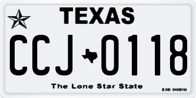 TX license plate CCJ0118