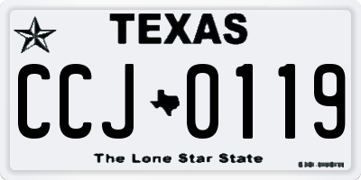 TX license plate CCJ0119