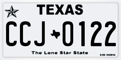 TX license plate CCJ0122
