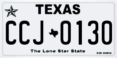 TX license plate CCJ0130