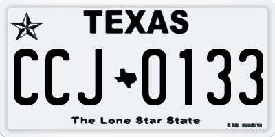 TX license plate CCJ0133