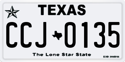 TX license plate CCJ0135