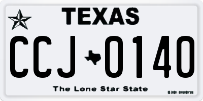 TX license plate CCJ0140