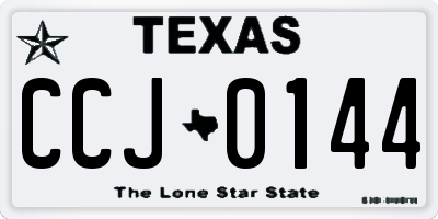 TX license plate CCJ0144