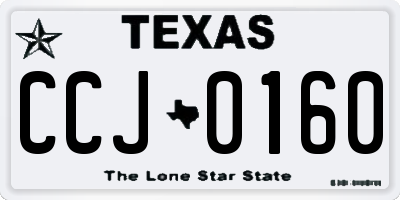 TX license plate CCJ0160