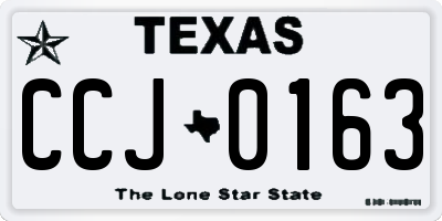 TX license plate CCJ0163
