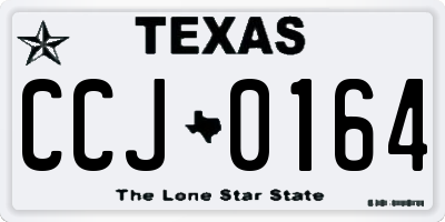 TX license plate CCJ0164