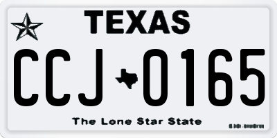 TX license plate CCJ0165