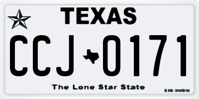 TX license plate CCJ0171