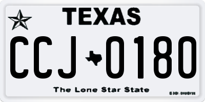 TX license plate CCJ0180
