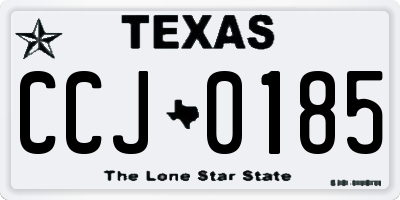 TX license plate CCJ0185
