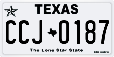 TX license plate CCJ0187
