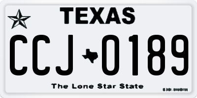TX license plate CCJ0189