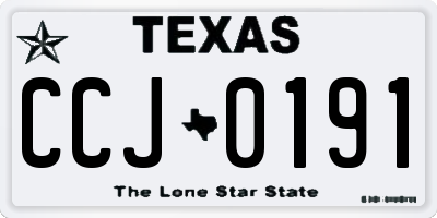TX license plate CCJ0191